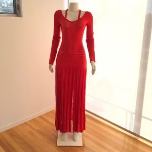 ROBERTO CAVALLI Maxi Red Dress Size Sml NWT $2995